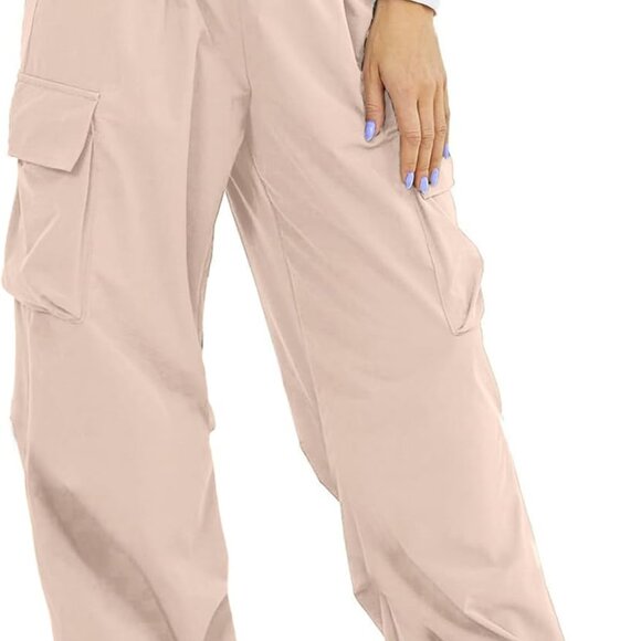 Versatile Womens Black Parachute Pants - Baggy Cargo Joggers for Any Occasion - Picture 1 of 6